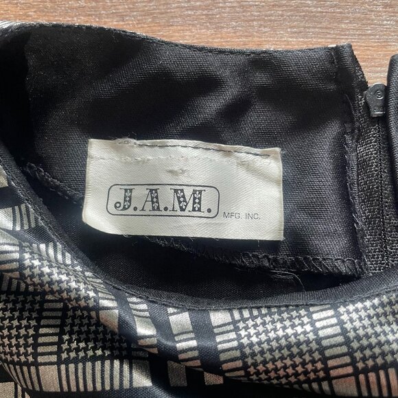 Vintage 80s SILVER Peplum New Wave Dress - Picture 4 of 5